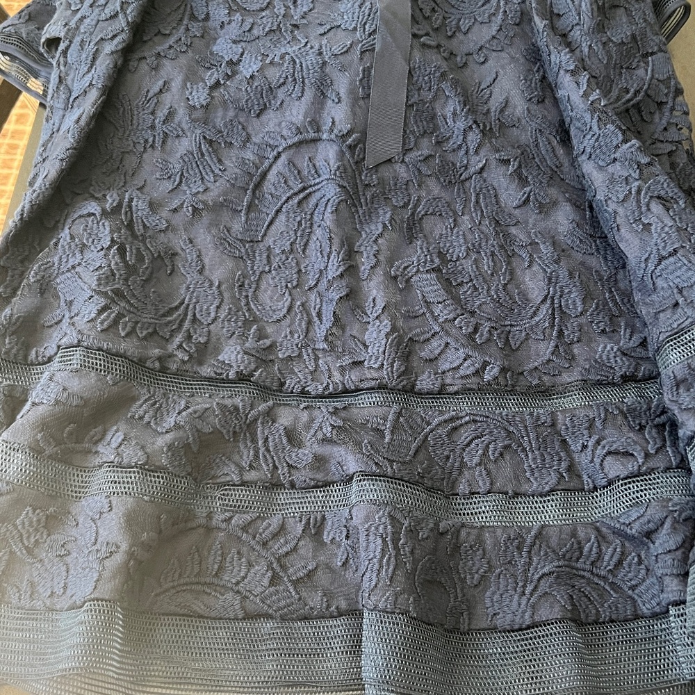 Adrianna Papell Women's Blue Lace Overlay Dress Size 14 - Picture 4 of 7